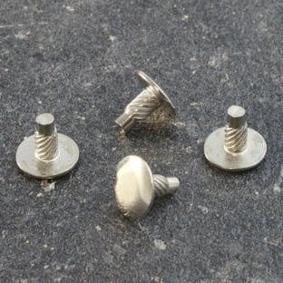 Press-in heads for binding screws, 8 mm, nickel-plated 