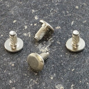 Press-in heads for binding screws, 8 mm, with 1 mm extension, nickel-plated 