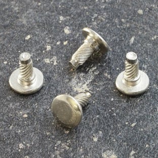 Press-in heads for binding screws, 8 mm, with 2 mm extension, nickel-plated 