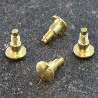 Slotted screws for binding screws, 7.5 mm, with 5 mm extension, brass-plated 