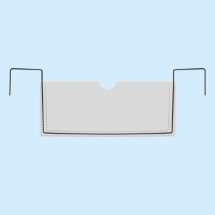 Wire framed pockets for small load carriers, 240 x 90 mm, long edge open 