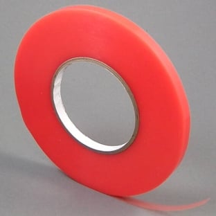 Double-sided adhesive PET tape, strong acrylic adhesive on one side, red foil cover, TLM21 6 mm