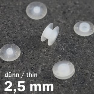 Snap rivets with flat head transparent | 2.5 mm