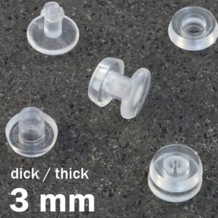 Snap rivets with thick head transparent | 3 mm