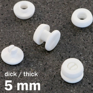 Snap rivets with thick head white | 5 mm