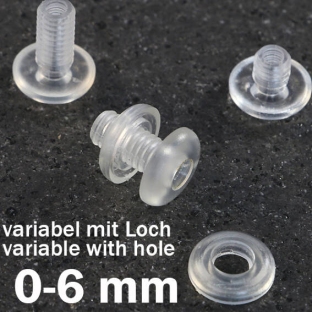 Plastic rivets with hole 6 mm