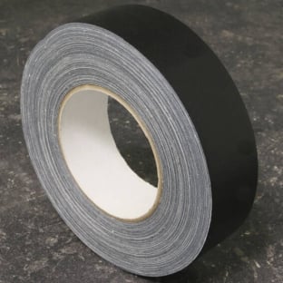 One-sided adhesive fabric tape, duct tape black | 38 mm