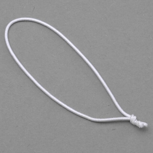 Elastic cord loops with knot 60 mm | white