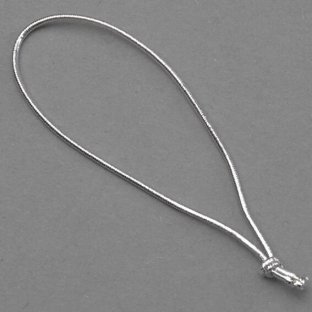 Elastic cord loops with knot 80 mm | silver