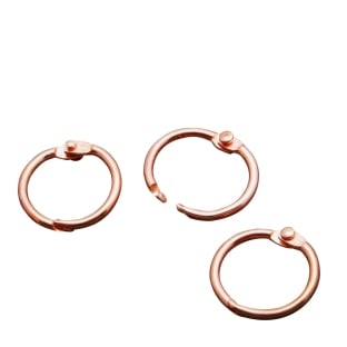Binding rings 14 mm, copper-plated, delivered open 