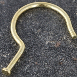 Display hooks, 4 x 68 mm, brass-plated 