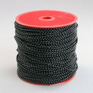 Ball chain reels, 2.4 mm ball diameter, black, metal (Reel with 100 m) 
