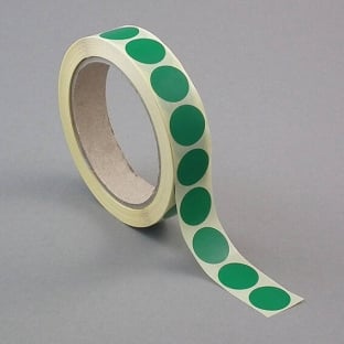 Coloured adhesive discs made of paper dark green | 30 mm