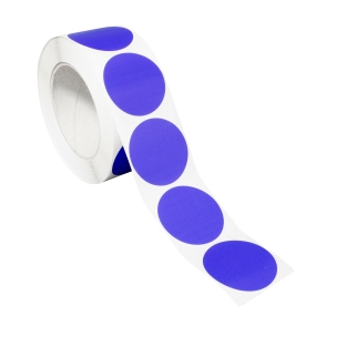 Coloured adhesive discs made of paper dark blue | 40 mm