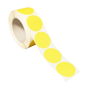 Coloured adhesive discs made of paper yellow | 40 mm