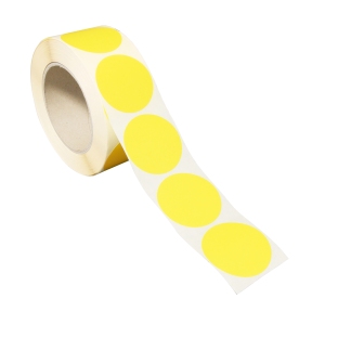 Coloured adhesive discs made of paper yellow | 50 mm