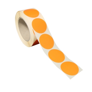 Coloured adhesive discs made of paper orange | 50 mm