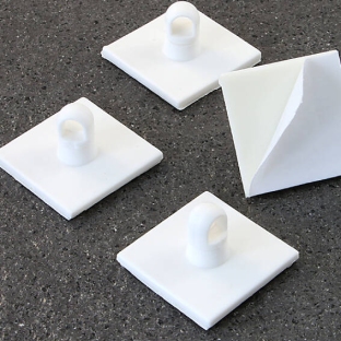Adhesive ceiling hooks 30 x 30 mm (squared) | white