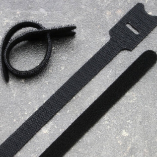 Hook and loop cable ties, 202 x 12 mm, black 