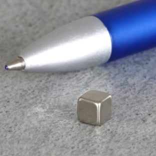 Cube magnets neodymium, nickel-plated 5 x 5 x 5 mm