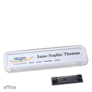 Name badges with pin Office 20, transparent 