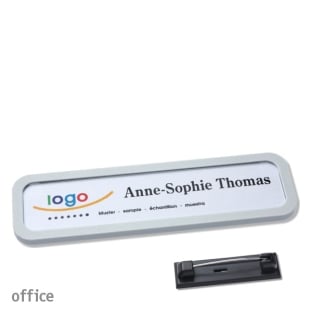 Name badges with pin Office 20, light grey 
