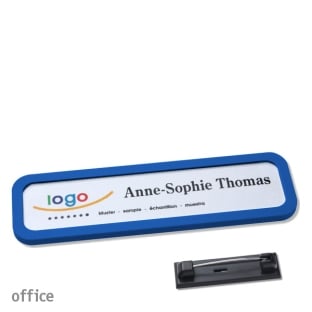 Name badges with pin Office 20, blue 