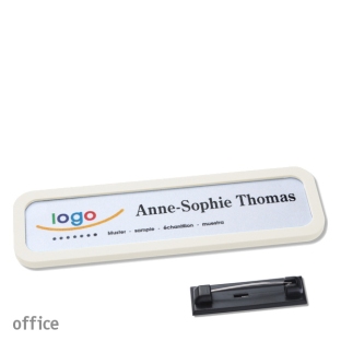 Name badges with pin Office 20, white 