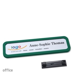 Name badges with pin Office 20, green 