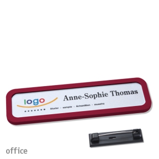 Name badges with pin Office 20, claret violet 
