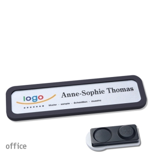 Name badges with magnet Office 20, extra strong, black 