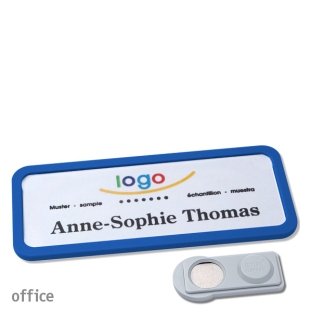 Name badges with magnet Office 30, blue 
