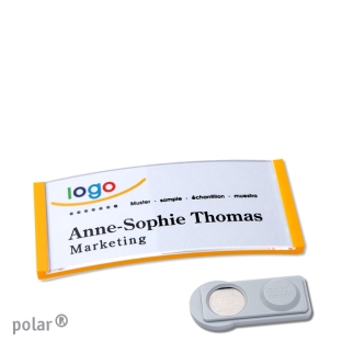 Name badges with magnet Polar 30, yellow 