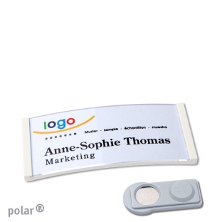 Name badges with magnet Polar 30, white 