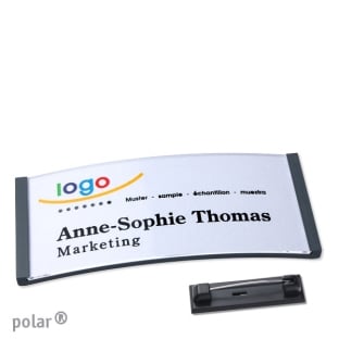 Name badges with pin Polar 35, anthracite 