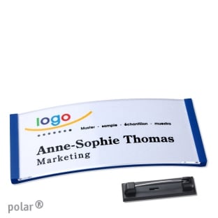 Name badges with pin Polar 35, blue 
