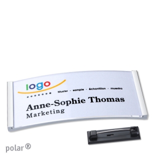 Name badges with pin Polar 35, stainless steel 
