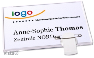 Name badges with clip Vista 60, white 