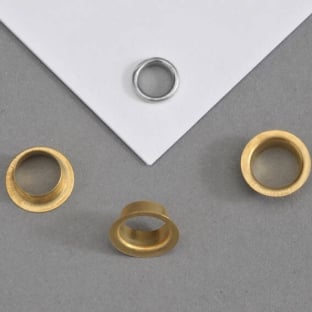 Metal eyelets no. 9E, ⌀ 7,7mm, brass-plated 