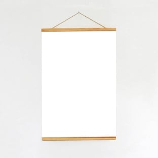 Wooden poster hangers, with suspension cord and magnetic fastening 510 mm | Pine