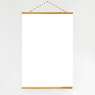 Wooden poster hangers, with suspension cord and magnetic fastening 850 mm | Pine