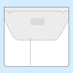 Rectangular pockets, 109 x 100 mm with flap, 2 pockets, with filling level 