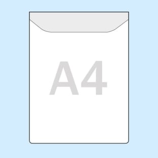 Rectangular pockets for A4, short edge open, with flap 