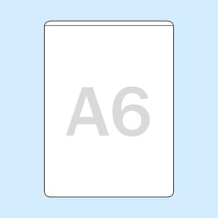 Rectangular pockets for A6, short edge open 