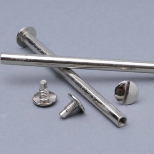 Binding screws, nickel-plated 100 mm | sleeve nut with smooth head, screw with slotted head