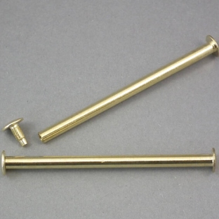 Binding screws with hammertop, brass-plated 100 mm