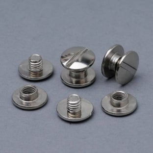 Binding screws, nickel-plated 2 mm | sleeve nut with hole, screw with slotted head