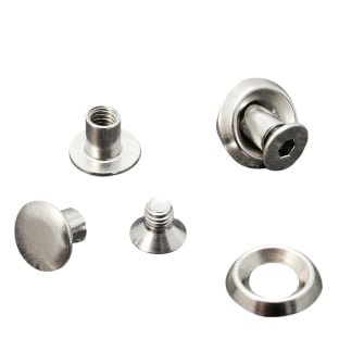 Binding screws with rosette disc, 5 mm, nickel-plated 