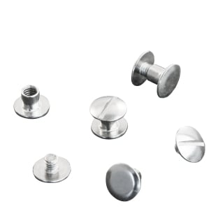 Binding screws, nickel-plated 8 mm | sleeve nut with smooth head, screw with slotted head