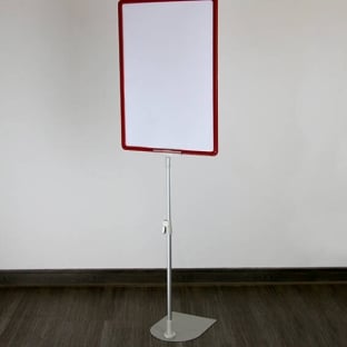 Poster frame with base and mount (set) A3 | red | Base: grey